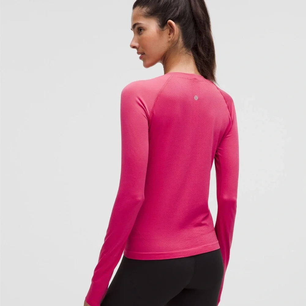 Lululemon size 6 raspberry long sleeve swiftly - Picture 2 of 3